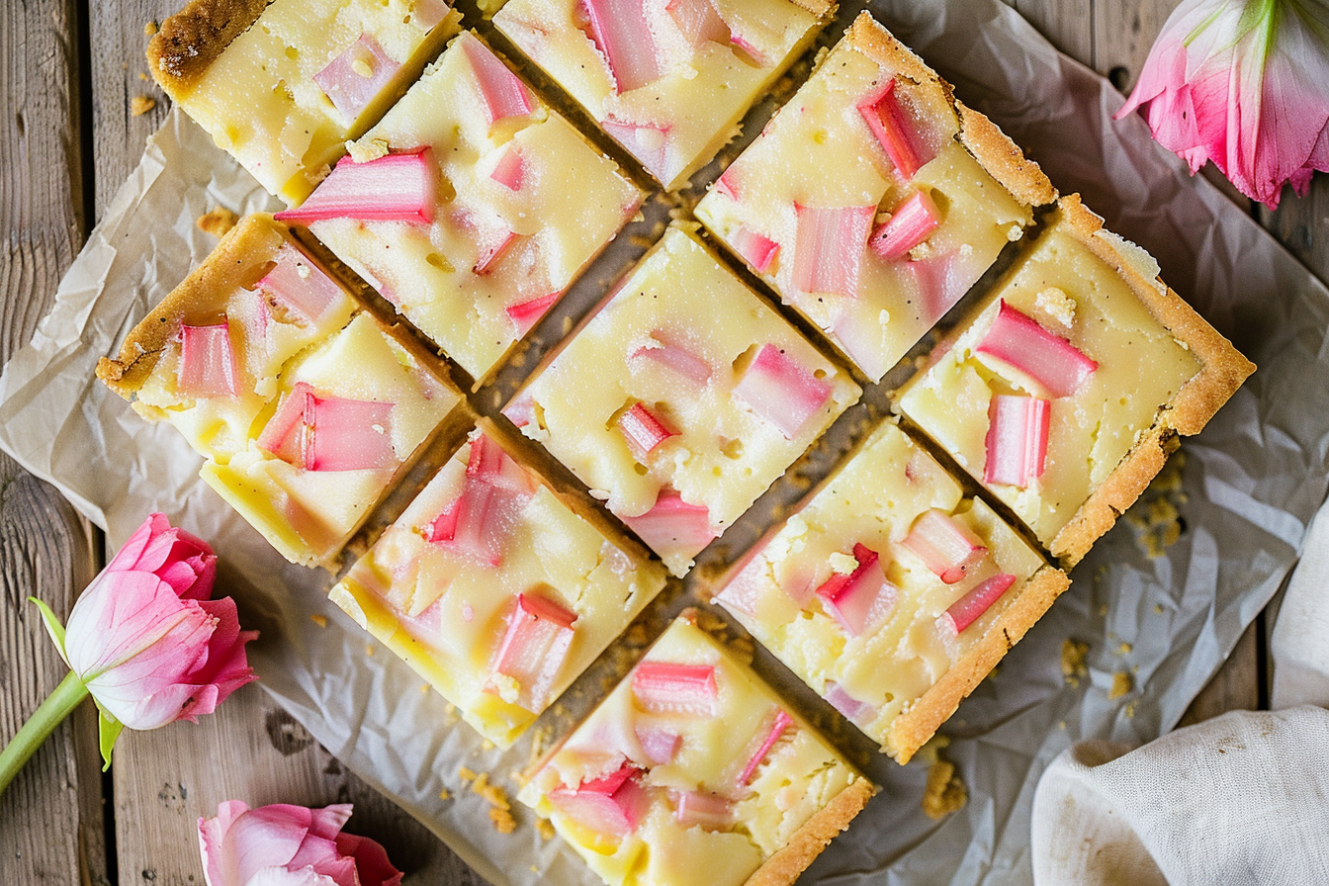 Sweet & Tart Rhubarb Custard Bars – A Family Favorite