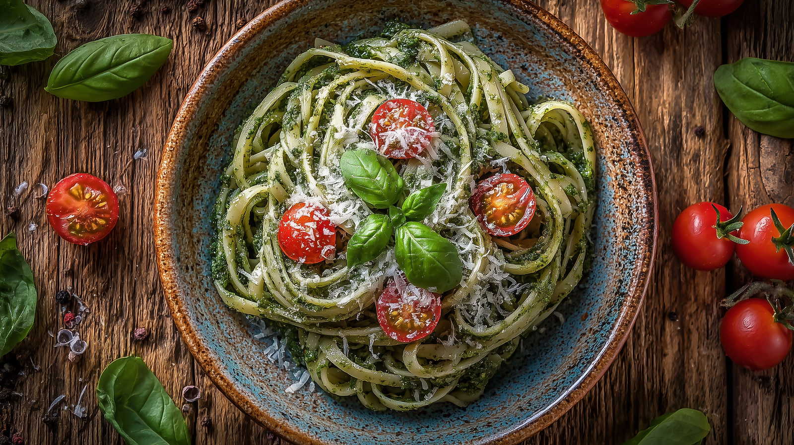 Quick & Healthy Zucchini Noodles with Pesto and Cherry Tomatoes
